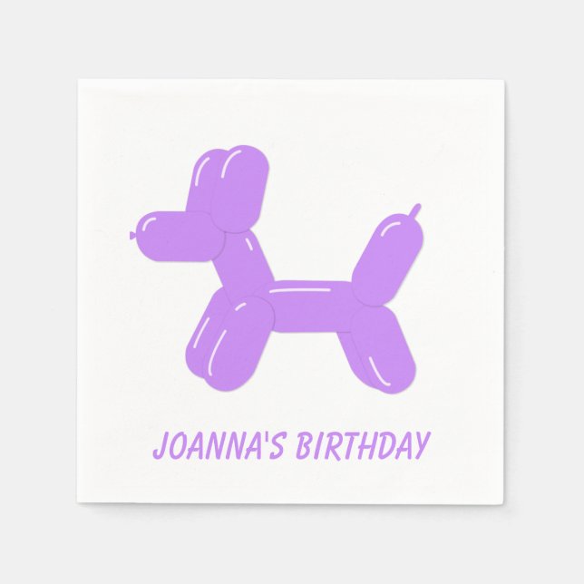 Guardanapo De Papel Roxo Circus Balloon Animal (Frente)