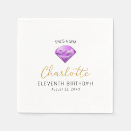 Guardanapo De Papel Roxo Diamond Gem Birthday Paper Napkins