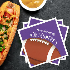 Guardanapo De Papel Roxo do Dia do Jogo de Futebol