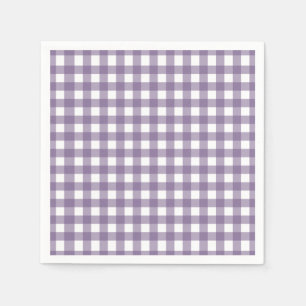 Guardanapo De Papel Roxo e teste padrão verificado branco do guingão