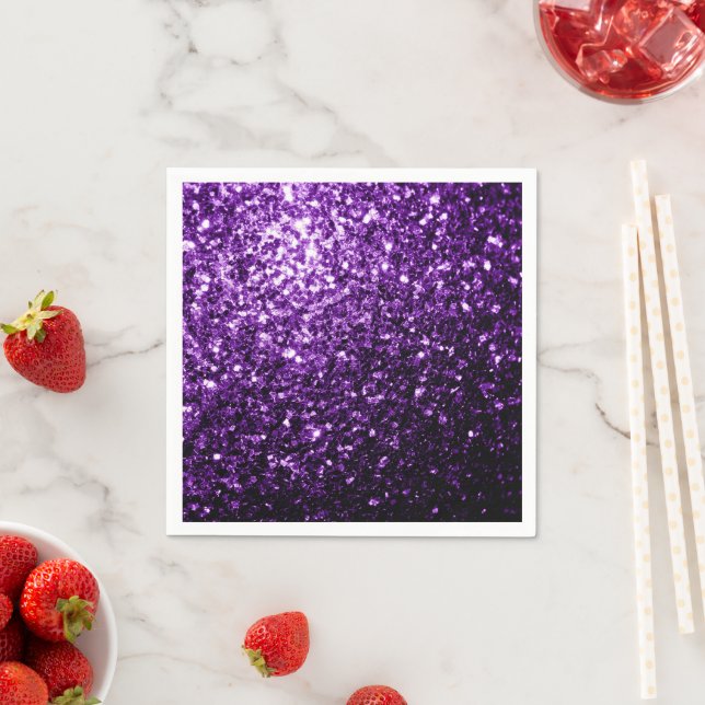 Guardanapo De Papel Roxo escuro brilho falso brilhos faiscantes (Insitu)