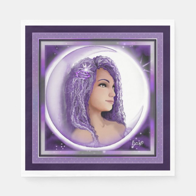 Guardanapo De Papel Roxo Moon Napkins (Frente)