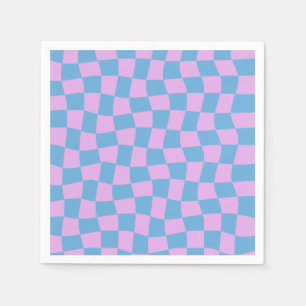 Guardanapo De Papel Roxo Retro Periwinkle Azul Abstrato Xadrez