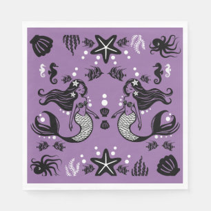 Guardanapo De Papel Roxo Sereia Fantasy