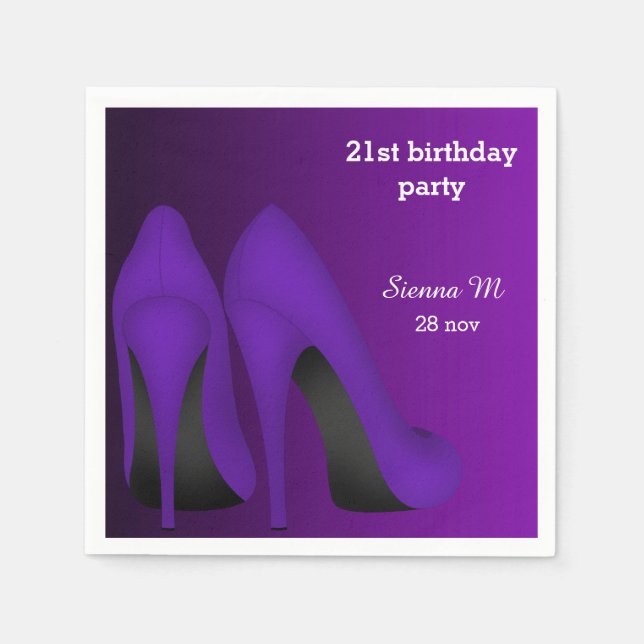 Guardanapo De Papel Roxo Stilettos (Frente)