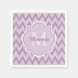 Guardanapo De Papel Roxo Tendência Chevron Ziguezague Nome e Monograma