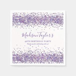 Guardanapo De Papel Roxo Violeta Brilho Faísca Confete Aniversário