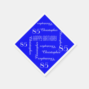 Guardanapo De Papel Royal Blue 85th Festa de aniversário Repeat Names