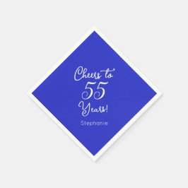 Guardanapo De Papel Royal Blue Cheers para 55 anos 55ª Festa de aniver