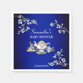 Guardanapo De Papel Royal Blue Vintage Rustic Watercolor High tea