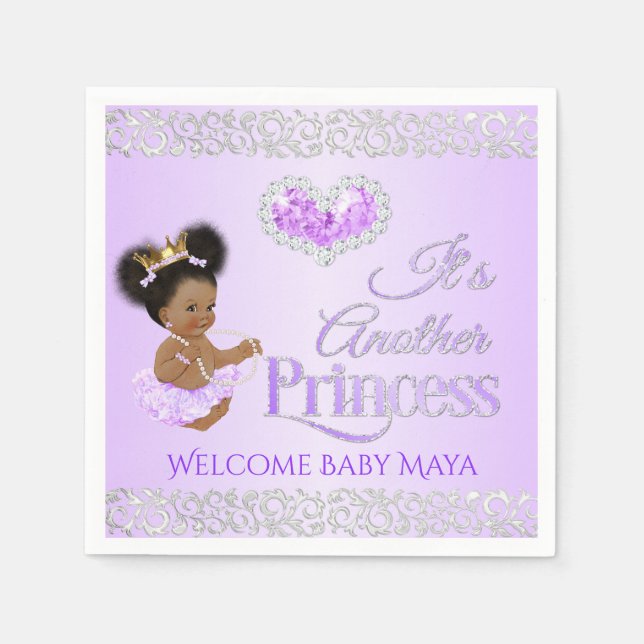 Guardanapo De Papel Royal Princess Lavanda e Silver Diamond Heart (Frente)