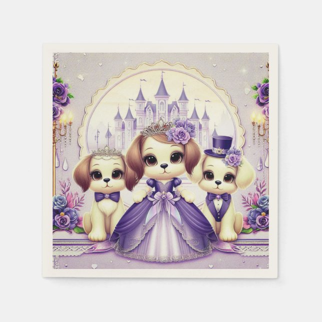 Guardanapo De Papel Royal Puppy Fairytale - Sonho da Princesa (Frente)