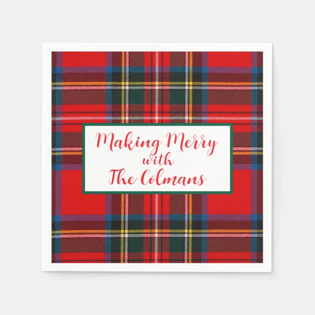 Guardanapo De Papel Royal Stewart Red Plaid MAKING MERRY  (Frente)