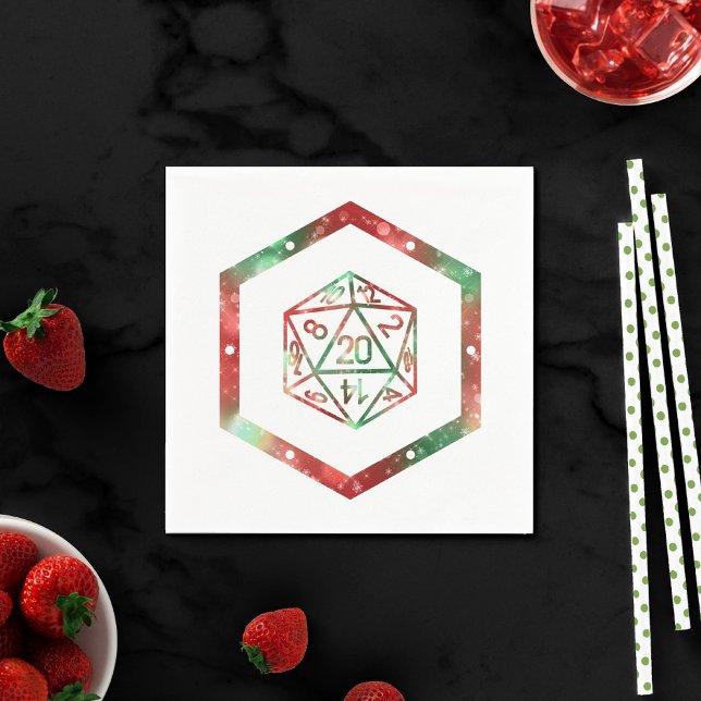 Guardanapo De Papel RPG Dice | XMAS Fantasy Retro Tabletop PnP Gamer (Criador carregado)