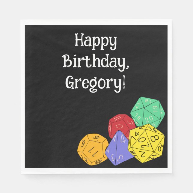 Guardanapo De Papel RPG Gaming Dice, Conselho, Jogos Fantásticos, Fest (Frente)