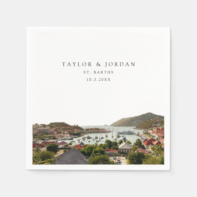 Guardanapo De Papel Rua. Barths Foto Personalizada De Casamento Caquet (Frente)