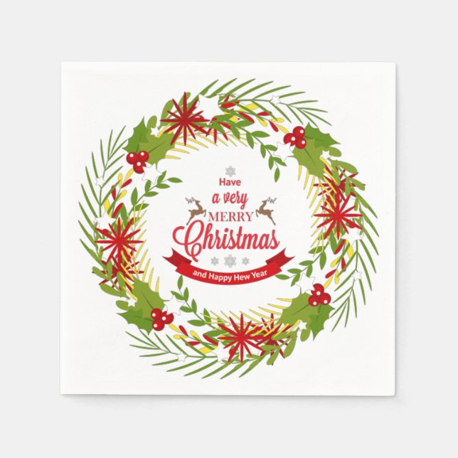 Guardanapo De Papel Rua de Natal com Mistletoe (Frente)