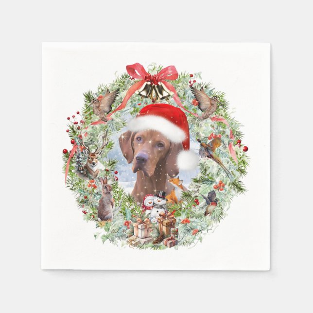 Guardanapo De Papel Rua de Natal de Vizsla Húngara (Frente)