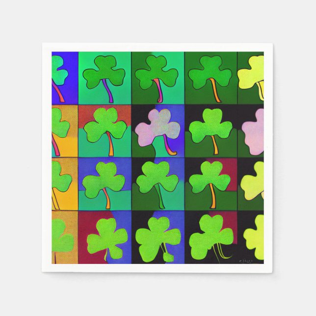 Guardanapo De Papel Rua. Patricks Napkins com Shamrocks 2 (Frente)
