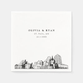 Guardanapo De Papel Rua, Paul Skyline Wedktail Napkin