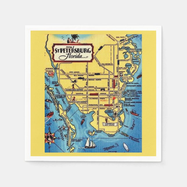 Guardanapo De Papel Rua: Petersburg Florida Napkins (Frente)