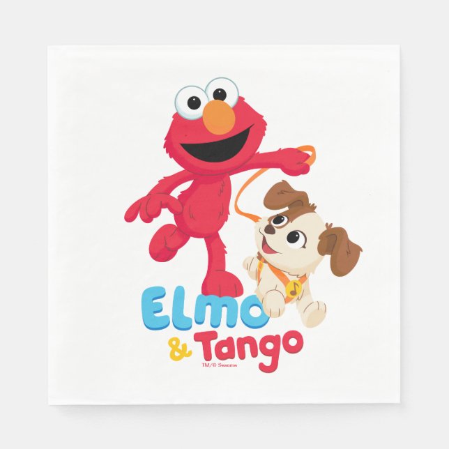 Guardanapo De Papel Rua Sésamo | Corrente Elmo & Tango (Frente)