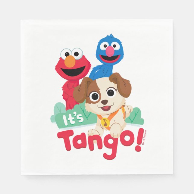 Guardanapo De Papel Rua Sésamo | É Tango com Elmo & Grover (Frente)