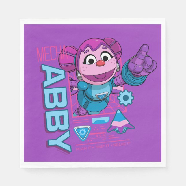 Guardanapo De Papel Rua Sésamo | Mecha Builders Abby Cadabby (Frente)
