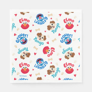 Guardanapo De Papel Rua Sésamo   Padrão Tango, Elmo e Grover