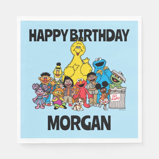 Guardanapo De Papel Rua Sésamo | Sésamo | Adicione seu nome (Frente)