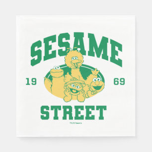 Guardanapo De Papel Rua Sésamo Vintage 1969