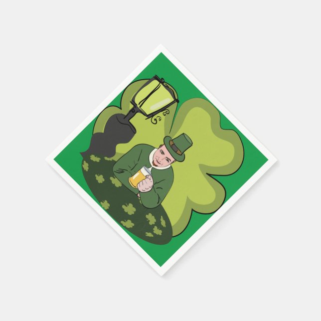 GUARDANAPO DE PAPEL "RUAS FELIZES. DIA DE PATRICK" LEPRECHAUN (Canto)