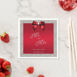 Guardanapo De Papel Ruby Vermelho Elegante, Casamento com Lente de Pra