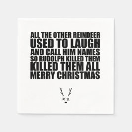 Guardanapo De Papel Rudolph Napkins | Snarky Christmas Napkins