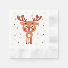 Guardanapo De Papel Rudolph Red Nose Reindeer Paper Napkin