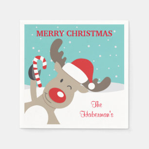 Guardanapo De Papel Rudolph Rena com Cana de Açúcar Personalizado