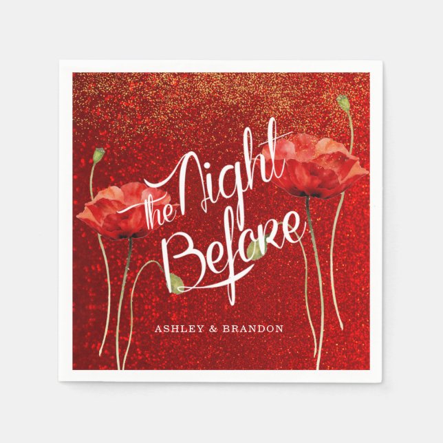 Guardanapo De Papel Ruiva Elegante Na Noite Antes De Nápoles (Frente)