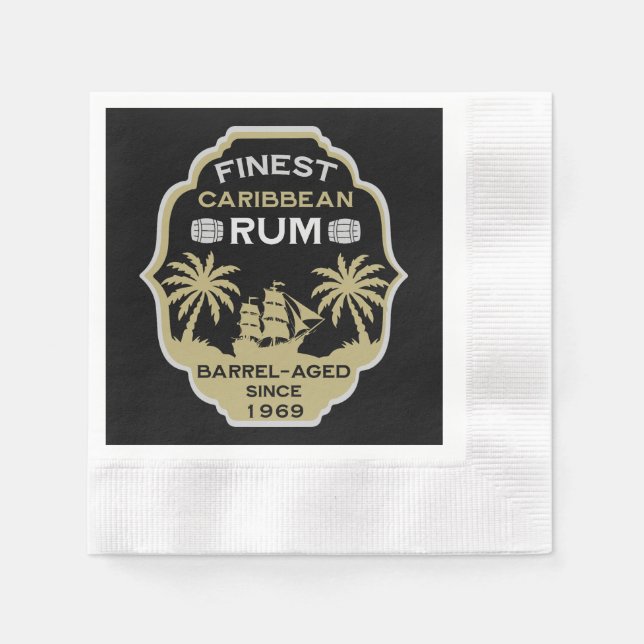 Guardanapo De Papel Rum Drinker Aniversário Sobre O Morro (Frente)