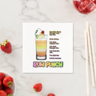 Guardanapo De Papel RUM PUNCH Coquetel Recebe Arte