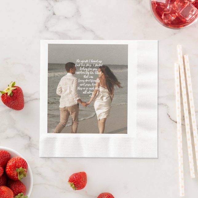Guardanapo De Papel Rumi Love Story Adicionar Seu Poema Fotográfico (Insitu)
