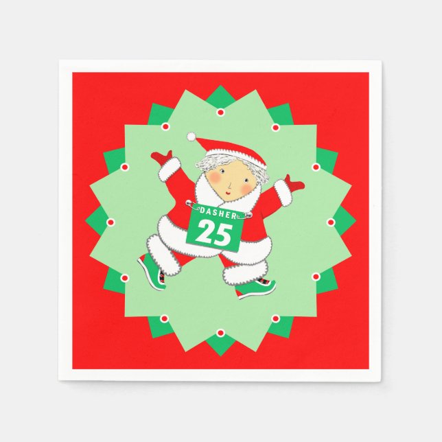 Guardanapo De Papel Running Runner Christmas Holiday (Frente)