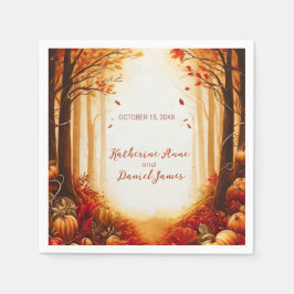 Guardanapo De Papel Rustic Autumn Forest Pumpkin Wedding