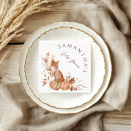 Guardanapo De Papel Rustic Autumn Woodland Fox Pumpkin Party