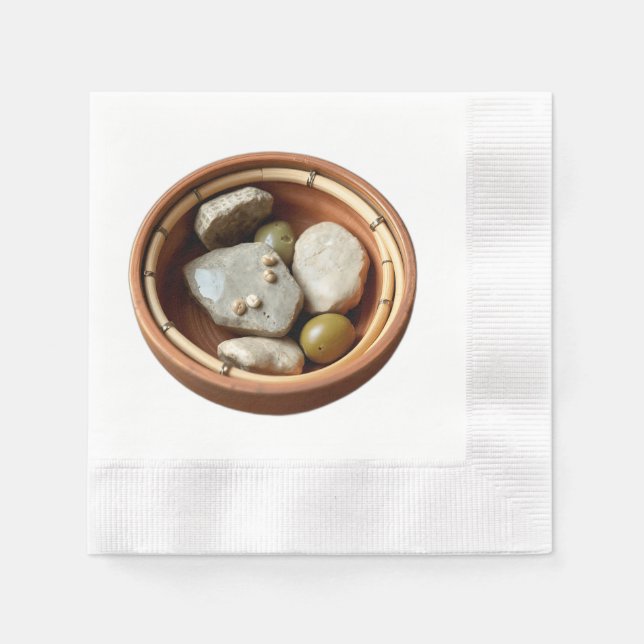 Guardanapo De Papel Rustic Bamboo e Stone Bowl (Frente)