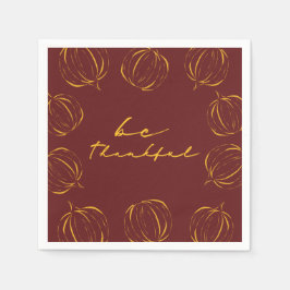 Guardanapo De Papel Rustic Be Thanked Pumpkin Frame