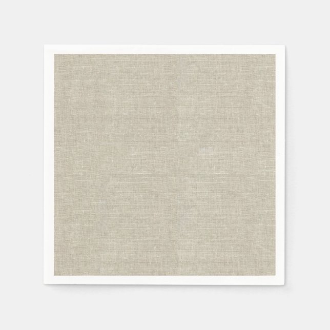 Guardanapo De Papel Rustic Beige Linen Impressa (Frente)
