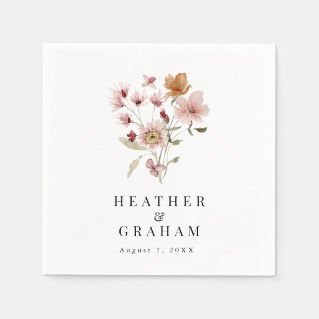 Guardanapo De Papel Rustic Boho Wedding Napkins (Frente)