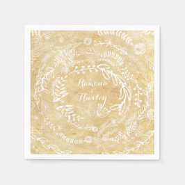 Guardanapo De Papel Rustic Chalkboard Floral Garland