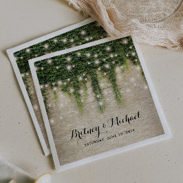 Guardanapo De Papel Rustic Chateau Stone Church String Lights Casament