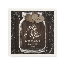 Rustic Chic Barn Wood Mason Jar Sr. & Sra. Wedding